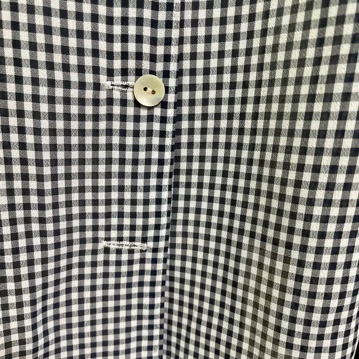 [BUNJANG] Gingham Check Long Sleeve Dress / 깅엄 체크 반팔 롱 원피스