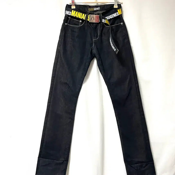 [SOLD OUT] Evisu 에비수 오사카 여성 슬림핏 생지 흑청 데님팬츠 26