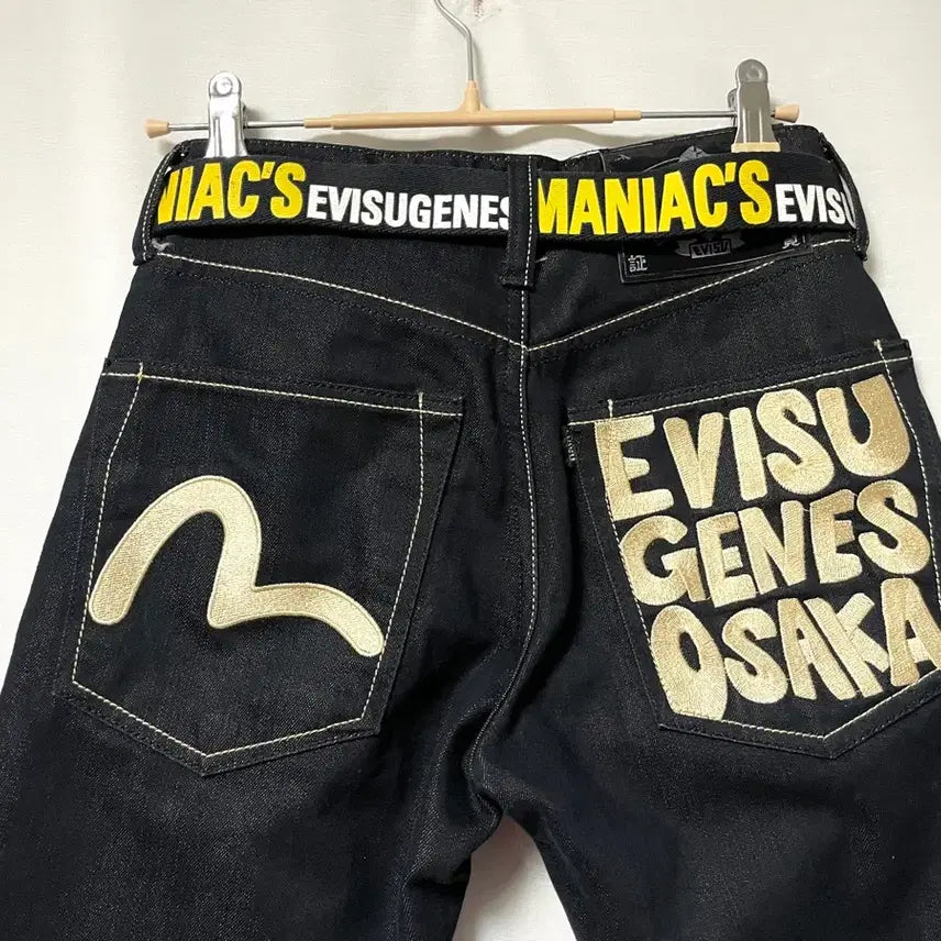 [SOLD OUT] Evisu 에비수 오사카 여성 슬림핏 생지 흑청 데님팬츠 26