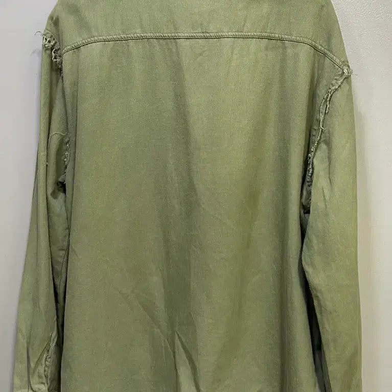 [BUNJANG] Vintage Washed Denim Shirt - Green / 빈티지 워싱 데님 셔츠 그린