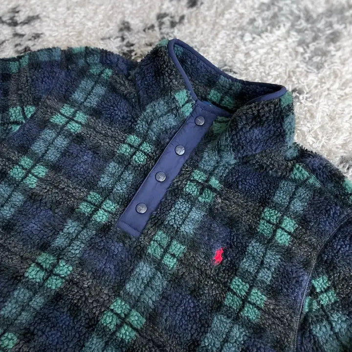 [SOLD OUT] 폴로 랄프로렌 블랙와치 아노락 풀오버 후리스 플리스