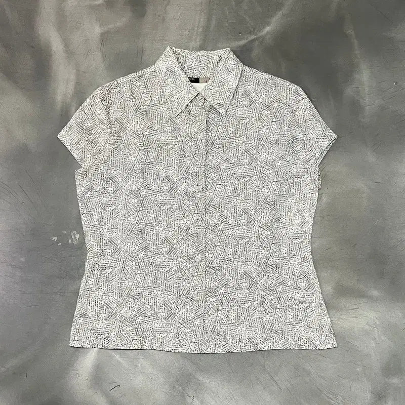 [BUNJANG] Chanel Lettering Half Sleeve Shirt / 샤넬 레터링 하프 슬리브 셔츠 +명품감정서 y16324