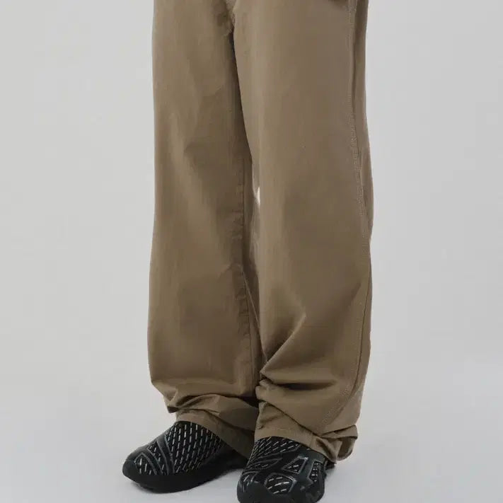 [BUNJANG] Kee Myung Suade Semi Wide Pants (Beige, M) / 기명 콜라보 Suade 세미 와이드 팬츠 (베이지 M)
