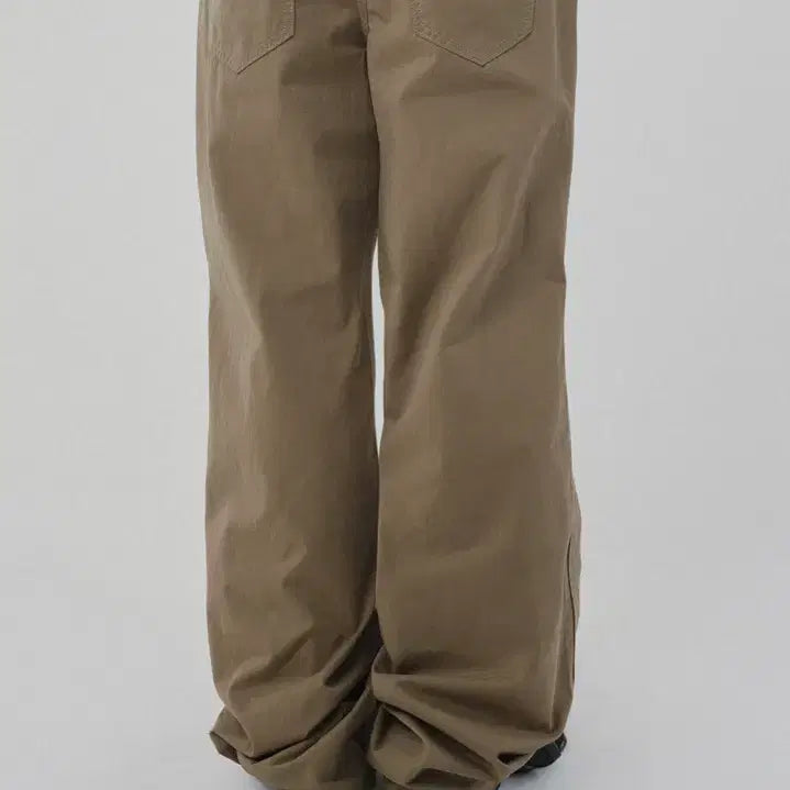 [BUNJANG] Kee Myung Suade Semi Wide Pants (Beige, M) / 기명 콜라보 Suade 세미 와이드 팬츠 (베이지 M)