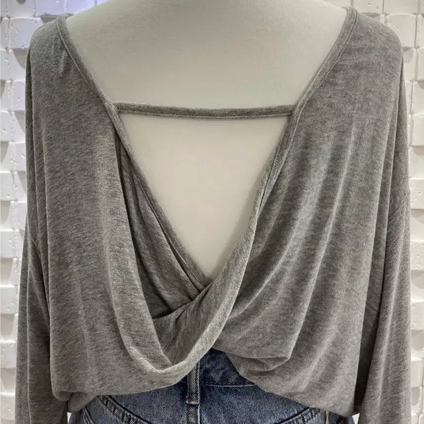 [BUNJANG] Back Twist String Backless T-shirt / 뒷꼬임 스트링 백리스 티셔츠