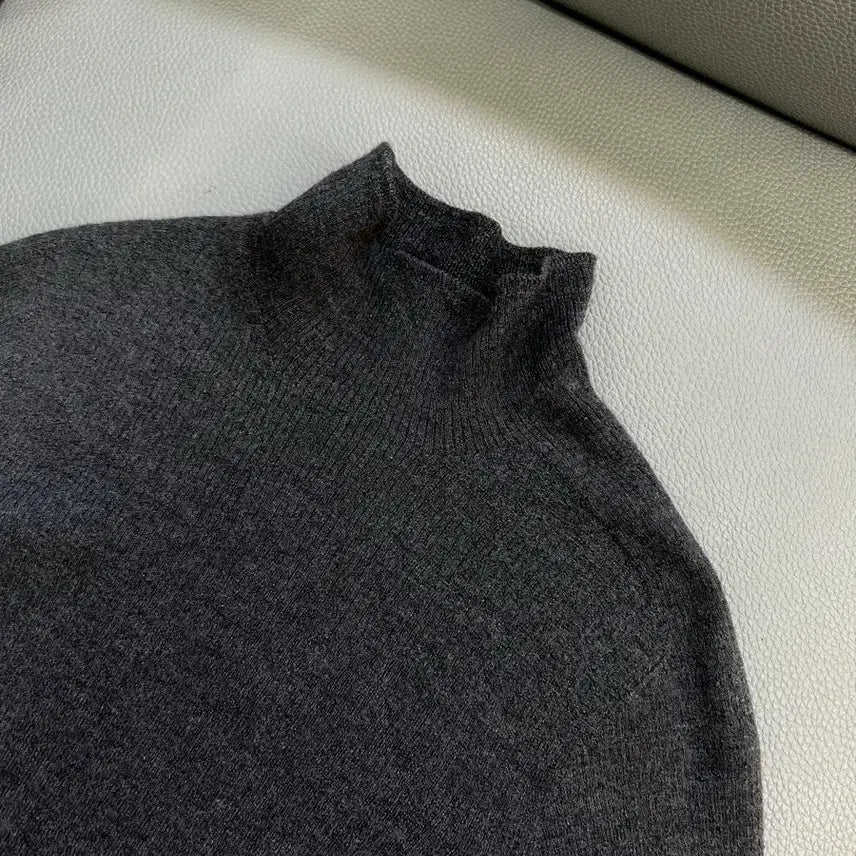 [SOLD OUT] 한섬 타임 25SS 램스 울 하이넥 니트 탑(90)