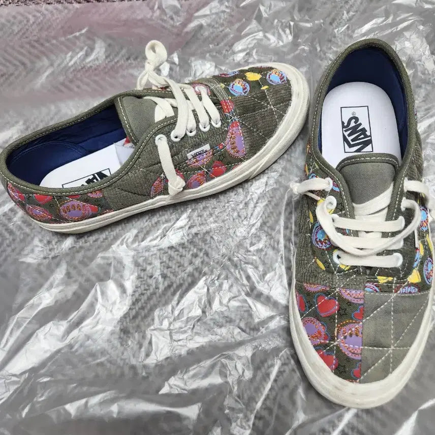 [BUNJANG] Vans Old Skool Patchwork Sneakers 275 / 리/반스 올드스쿨 카키색 패치워크 스니커즈275
