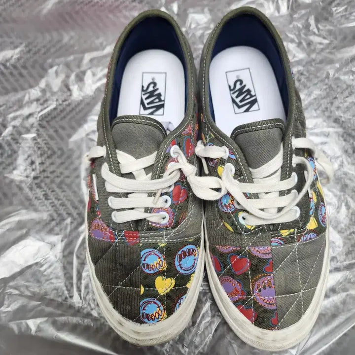 [BUNJANG] Vans Old Skool Patchwork Sneakers 275 / 리/반스 올드스쿨 카키색 패치워크 스니커즈275
