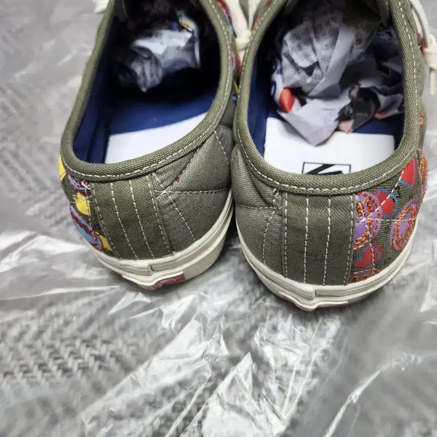 [BUNJANG] Vans Old Skool Patchwork Sneakers 275 / 리/반스 올드스쿨 카키색 패치워크 스니커즈275