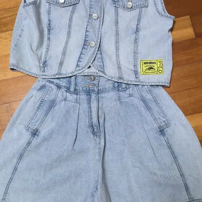[SOLD OUT] 오즈세컨 데님 베스트 반바지 셋트