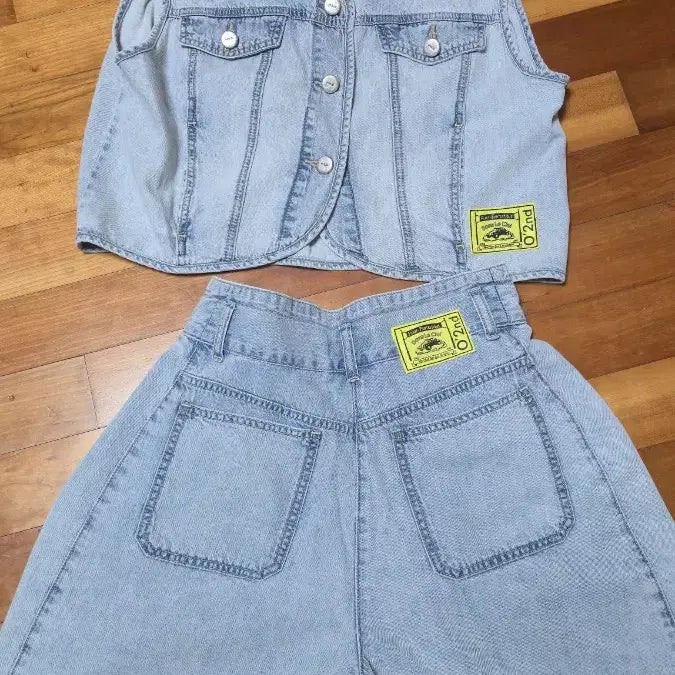[SOLD OUT] 오즈세컨 데님 베스트 반바지 셋트
