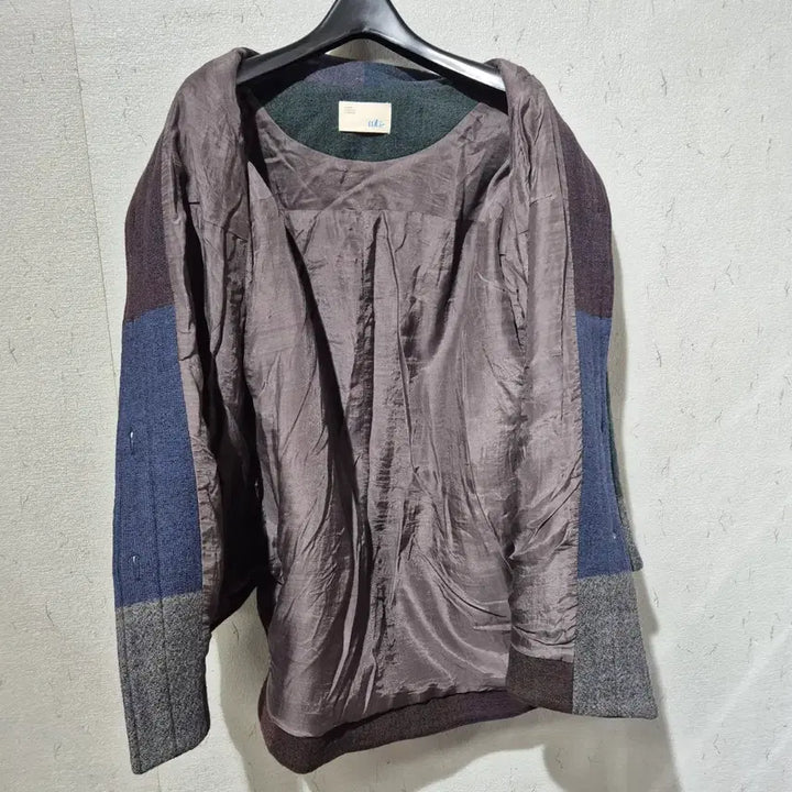 [SOLD OUT] 이새 컬러 블록 체크 울 자켓