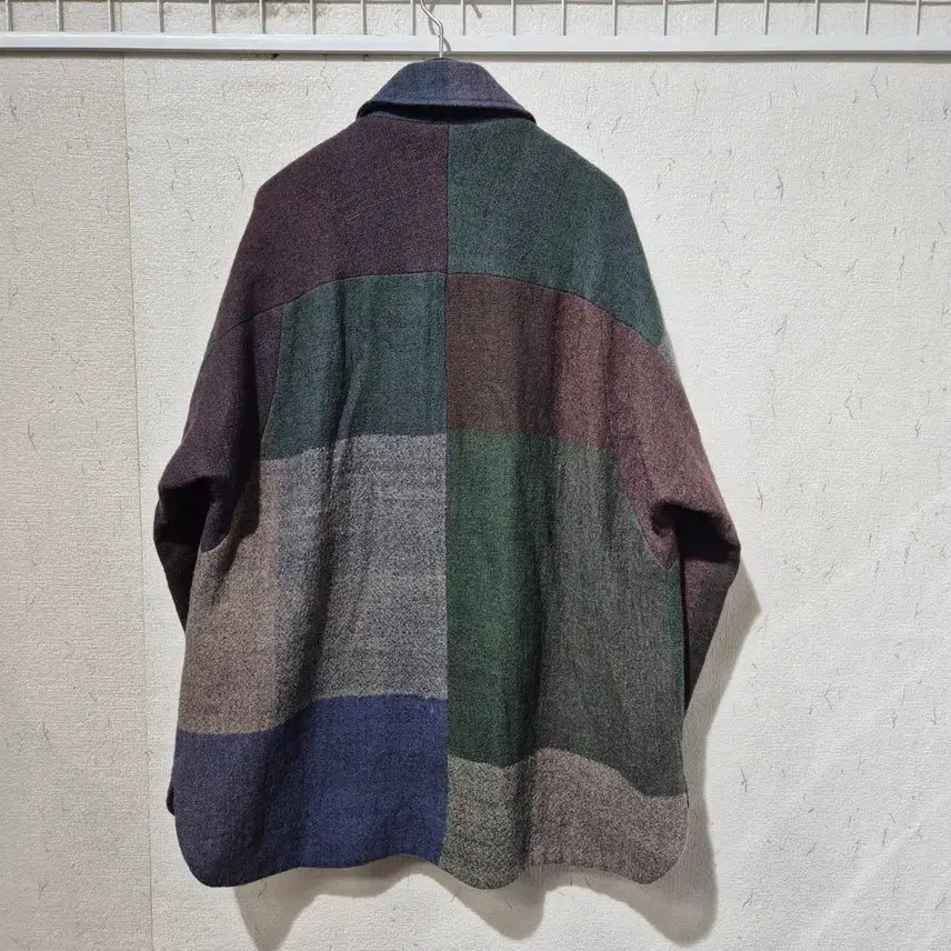 [SOLD OUT] 이새 컬러 블록 체크 울 자켓
