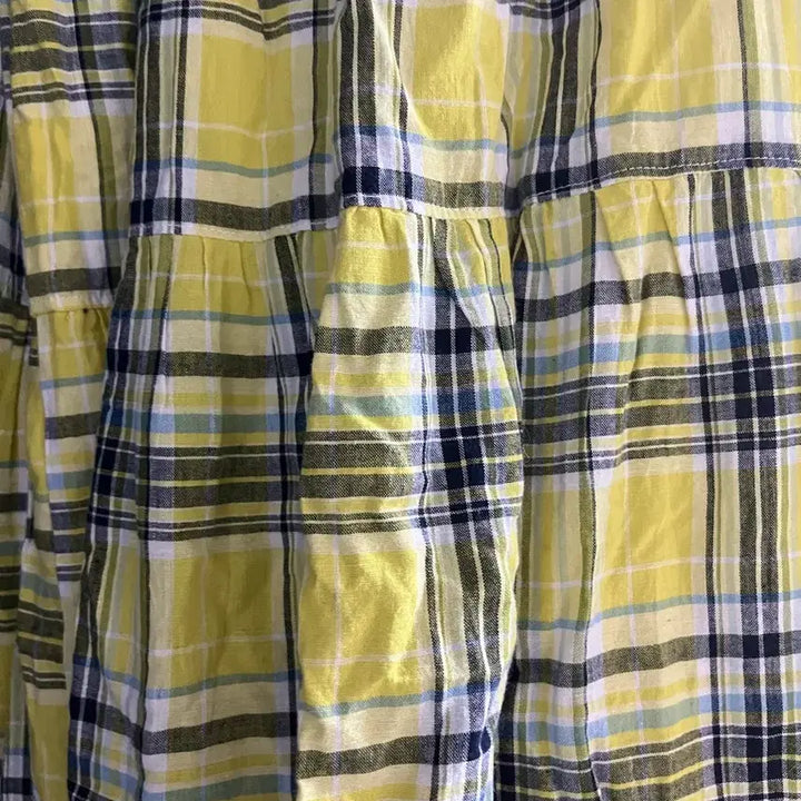 [BUNJANG] Yellow Checkered Ruffle Summer Dress / 노란색 체크 캉캉 원피스