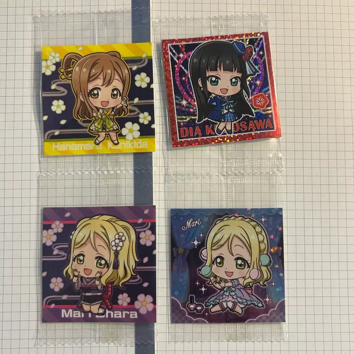 [BUNJANG] Love Live! Sunshine!! Hanamaru, Dia, Mari Sticker Set / 러브라이브 선샤인 :: 하나마루, 다이아, 마리 :: 스티커 4장 세트