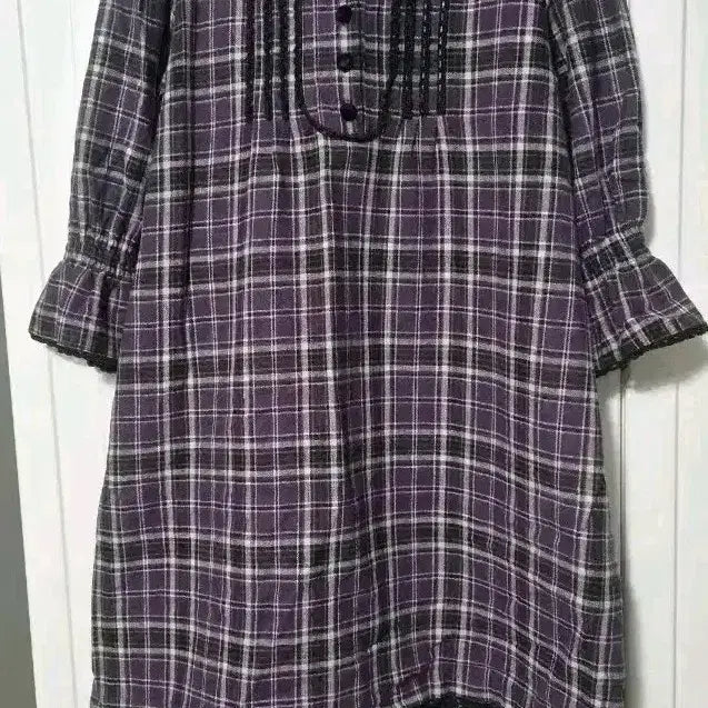 [BUNJANG] Japanese Brand Purple Check Lace Dress / 일본 브랜드 퍼플 체크 원피스