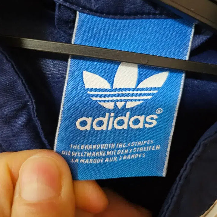 [BUNJANG] Adidas Orange/Navy Windbreaker Jacket / 아디다스 오렌지/네이비 바람막이 자켓 100