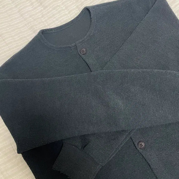 [BUNJANG] Signature Round Knit Cardigan Green M / 시그니처 라운드 니트 가디건 그린 M