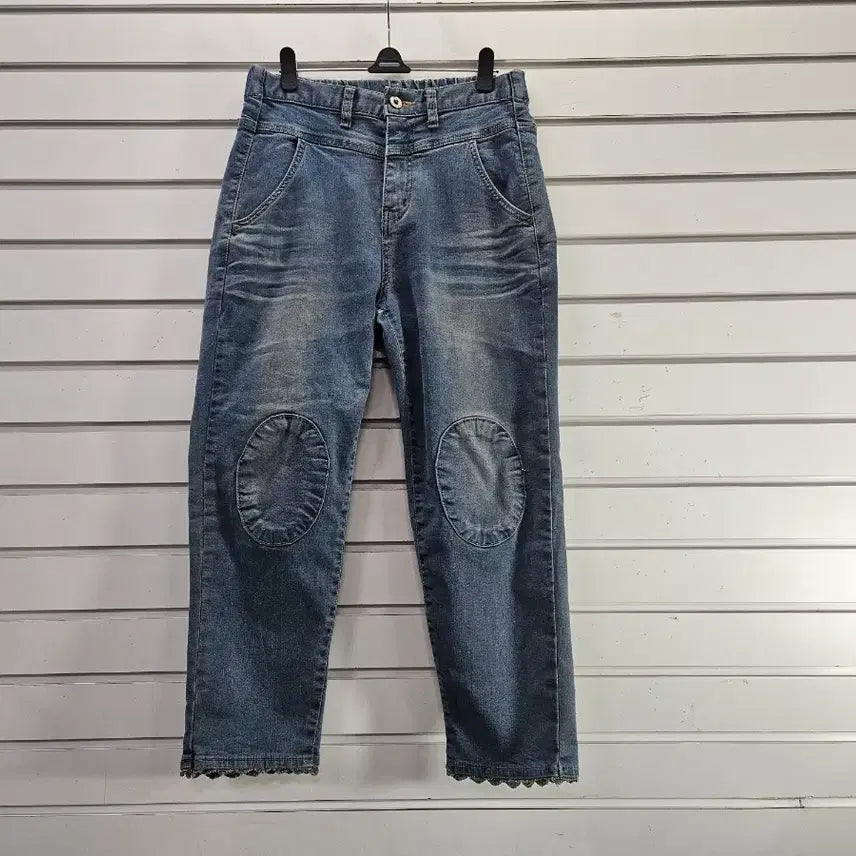 [SOLD OUT] 워싱 무릎빵떡 포인트 스판바지26/보물찾기천사