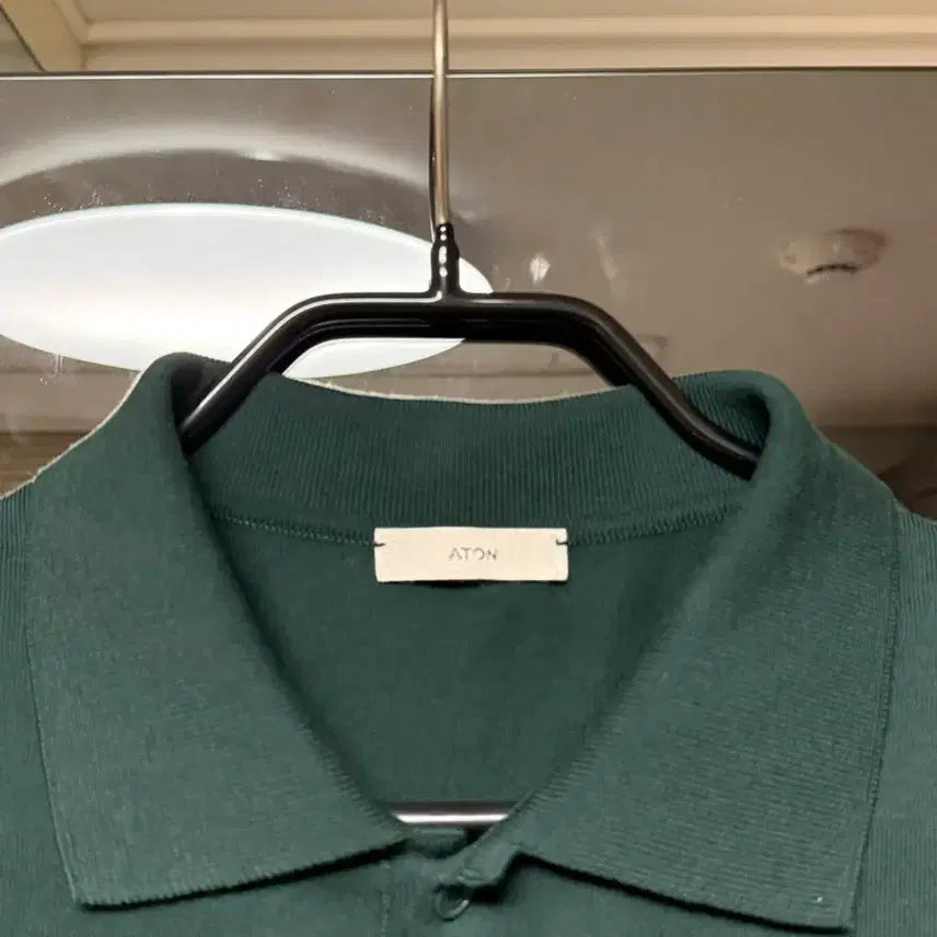 [BUNJANG] ATON 24ss Dark Green Polo Shirt (Size 2) / ATON 24ss 다크그린 폴로티셔츠 2사이즈