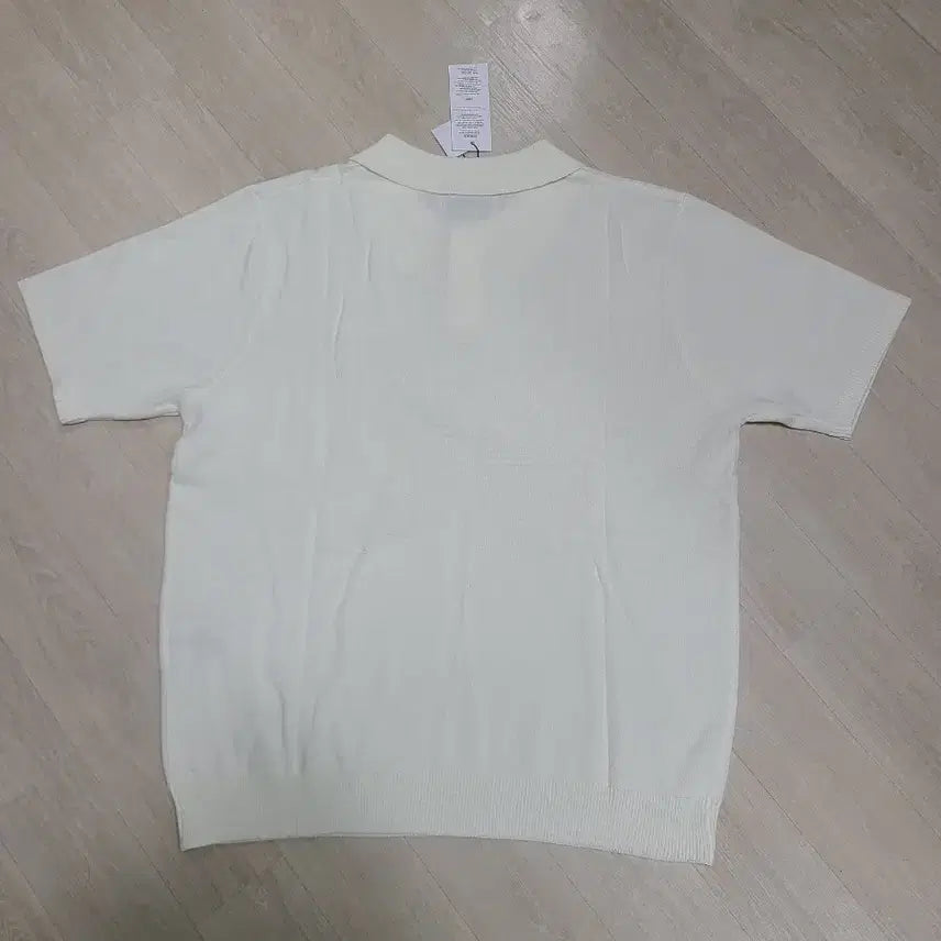 [SOLD OUT] TOFFEE 쿨 카라 하프 니트 아이보리색 반팔 니트 폴로티