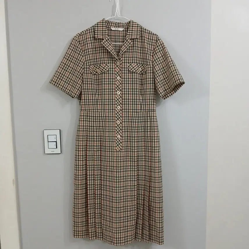[SOLD OUT] 닥스 체크 반팔 원피스 정품 실측55반~날씬66