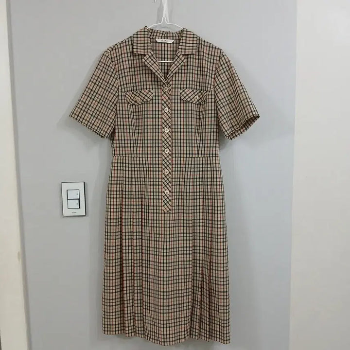 [SOLD OUT] 닥스 체크 반팔 원피스 정품 실측55반~날씬66
