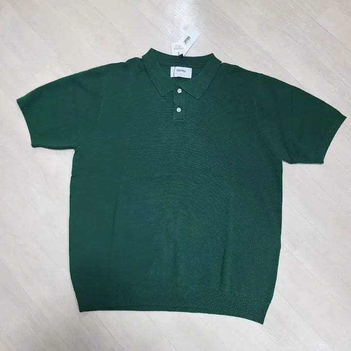 [SOLD OUT] TOFFEE 쿨 카라 하프 니트 초록색 반팔 니트 폴로티