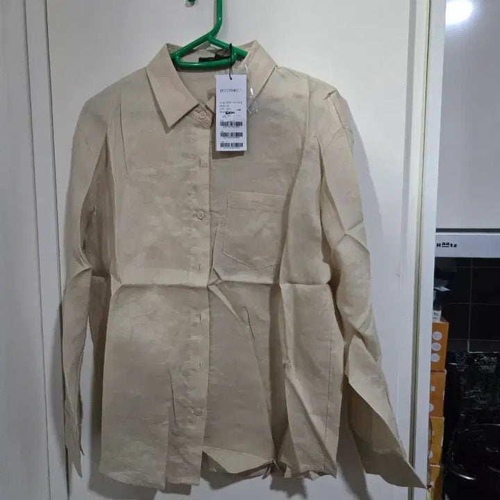 [BUNJANG] HCONNECT Beige Linen Shirt (S Size) / 새상품 HCONNECT 베이지 리넨 셔츠 S사이즈