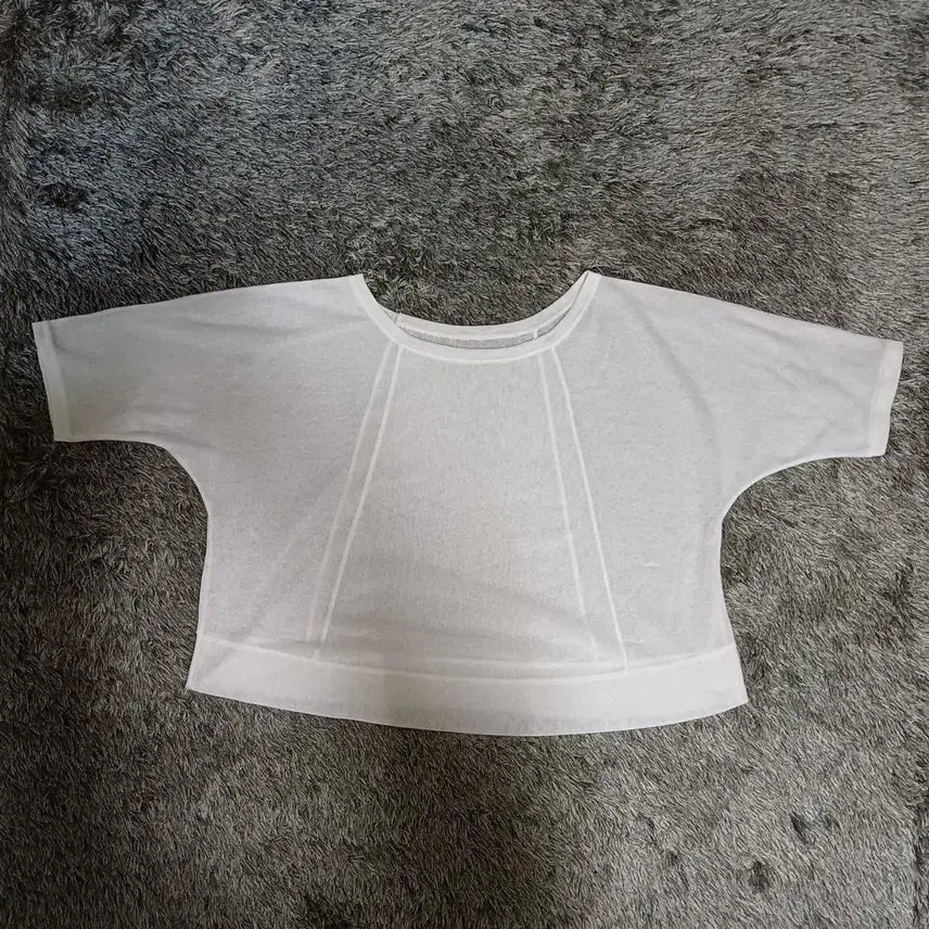 [BUNJANG] Layered Woman Loose Fit Crop Top Short Sleeve / 레이어드 우먼 루즈핏 크롭탑 프리사이즈  반팔
