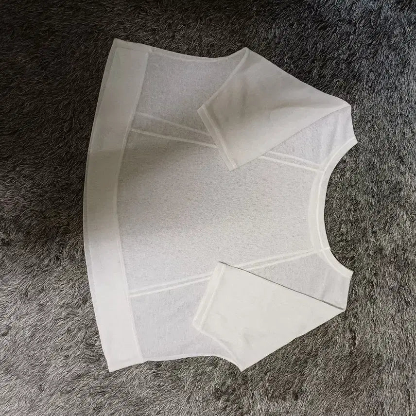 [BUNJANG] Layered Woman Loose Fit Crop Top Short Sleeve / 레이어드 우먼 루즈핏 크롭탑 프리사이즈  반팔