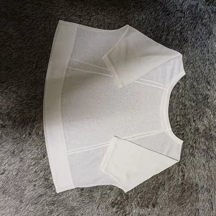 [BUNJANG] Layered Woman Loose Fit Crop Top Short Sleeve / 레이어드 우먼 루즈핏 크롭탑 프리사이즈  반팔
