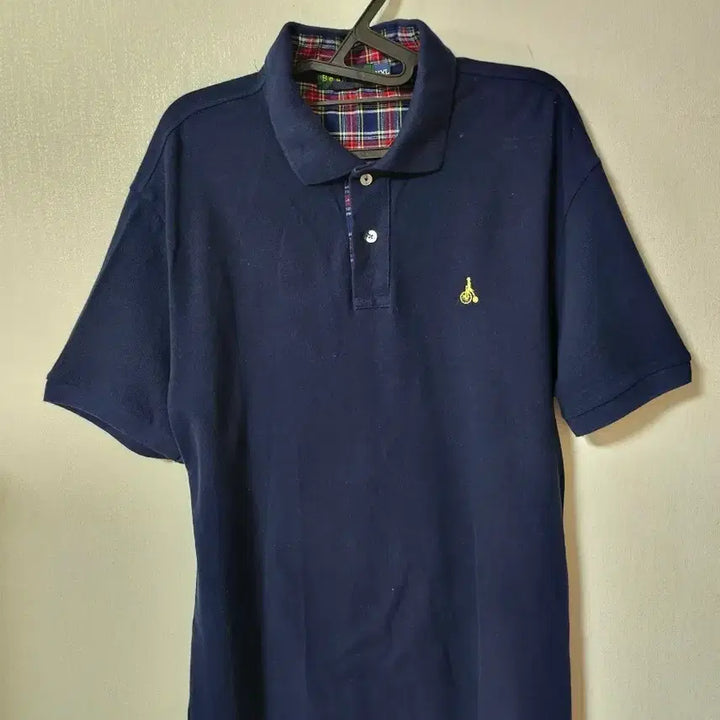 [BUNJANG] Beanpole Navy Checkered Polo Shirt / 빈폴 네이비 반팔 폴로 카라티 2XL