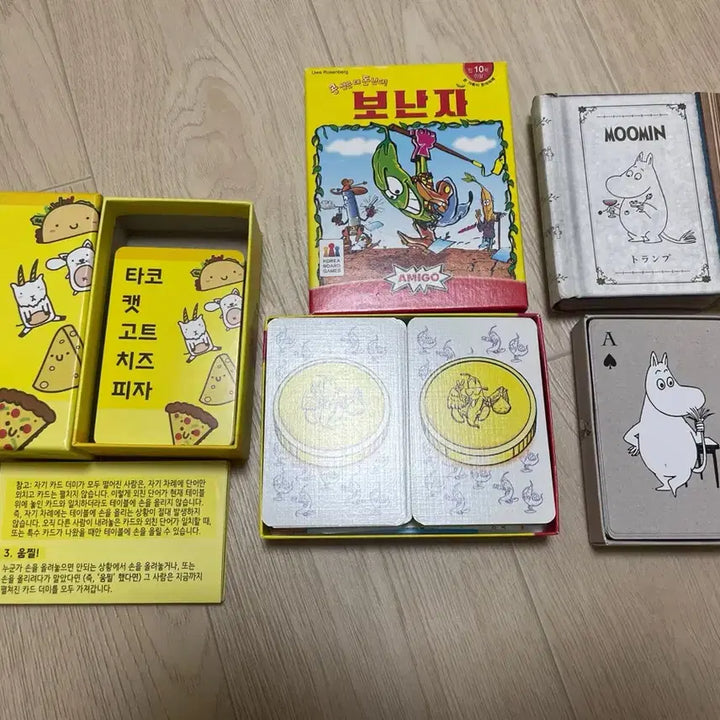 [BUNJANG] Taco Cat Goat Cheese Pizza, Bonanza, Moomin Playing Cards Bundle Set / 보드게임 타코캣고트치즈피자, 보난자, 무민 플레잉 카드