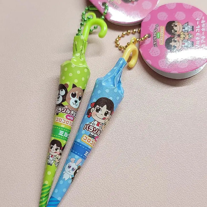 [BUNJANG] Fujiya Milky Chocolate Umbrella Keychain / 페코짱 우산모양 초콜릿 키링