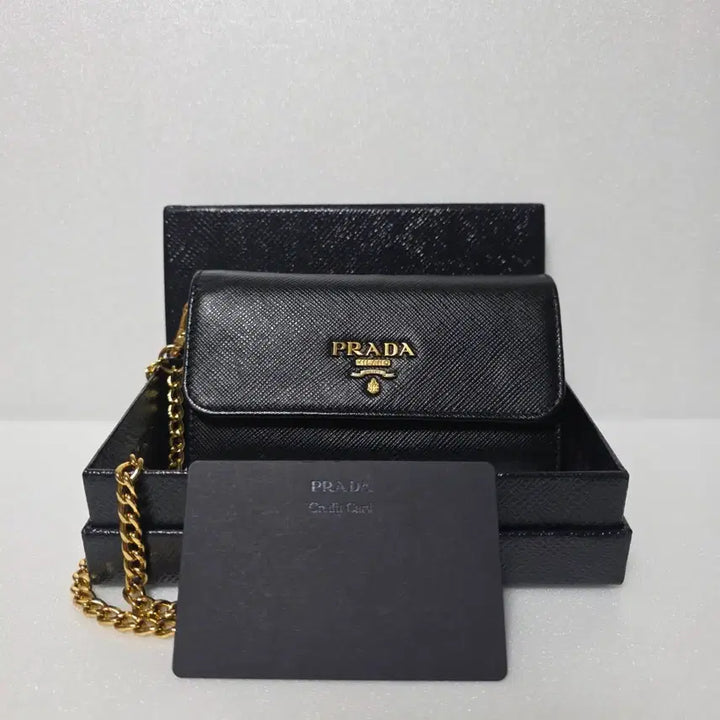 [BUNJANG] Prada Saffiano Black Chain Wallet / [S/정품] 프라다 사피아노 블랙 체인지갑 풀박스