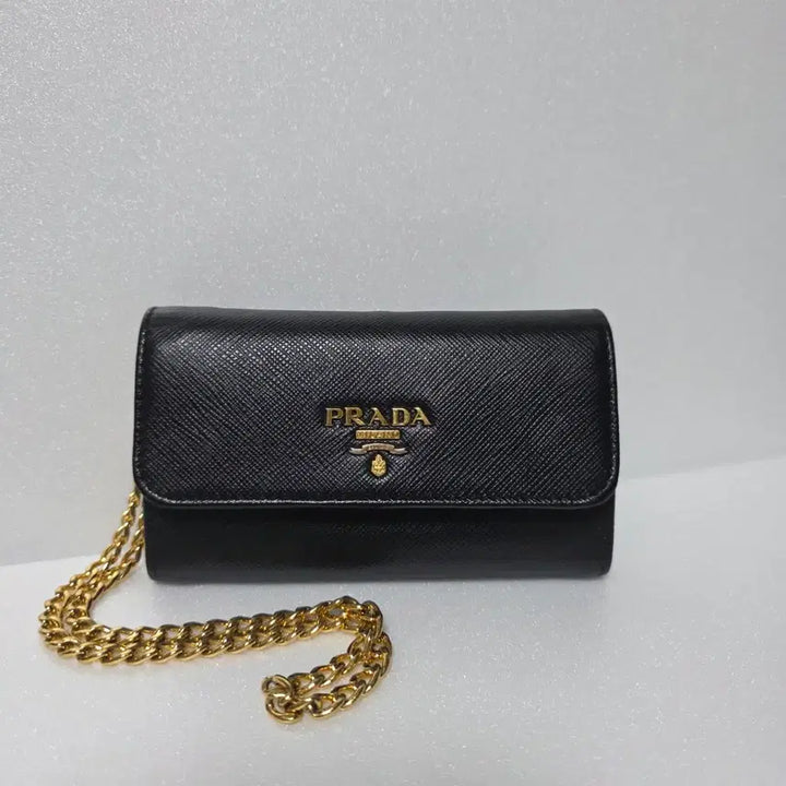 [BUNJANG] Prada Saffiano Black Chain Wallet / [S/정품] 프라다 사피아노 블랙 체인지갑 풀박스