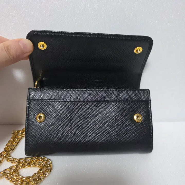 [BUNJANG] Prada Saffiano Black Chain Wallet / [S/정품] 프라다 사피아노 블랙 체인지갑 풀박스
