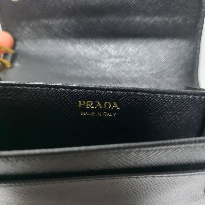 [BUNJANG] Prada Saffiano Black Chain Wallet / [S/정품] 프라다 사피아노 블랙 체인지갑 풀박스