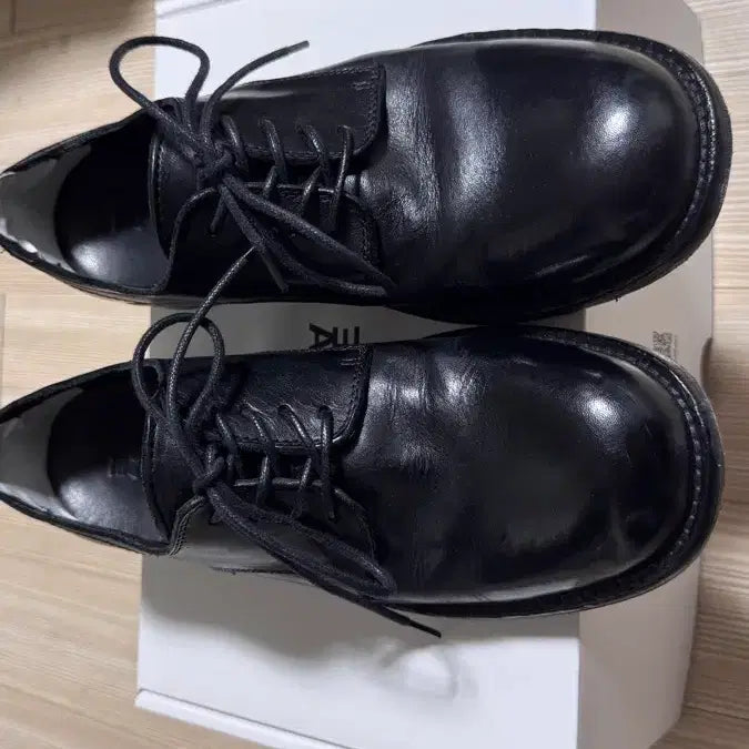 [BUNJANG] Yase First Cowhide Washing Derby Shoes Black 260 / 야세/퍼스트 카우하이드 워싱 더비 블랙/260