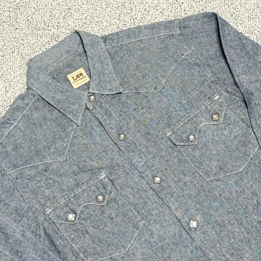 [SOLD OUT] M)90s LEE 리 재팬 빈티지 샴브레이 웨스턴 셔츠