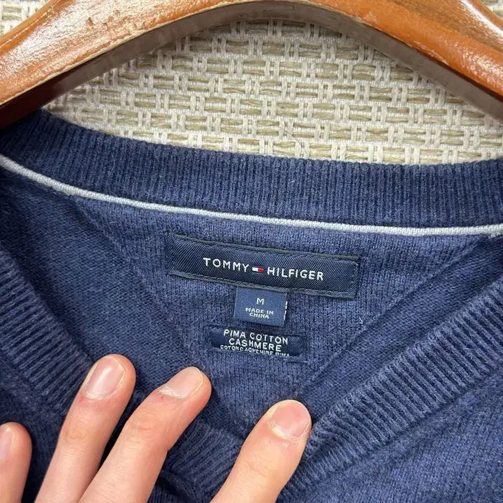 [BUNJANG] Tommy Hilfiger V-Neck Cashmere Knit Sweater / 타미힐피거 브이넥 캐시미어 니트 M M15079