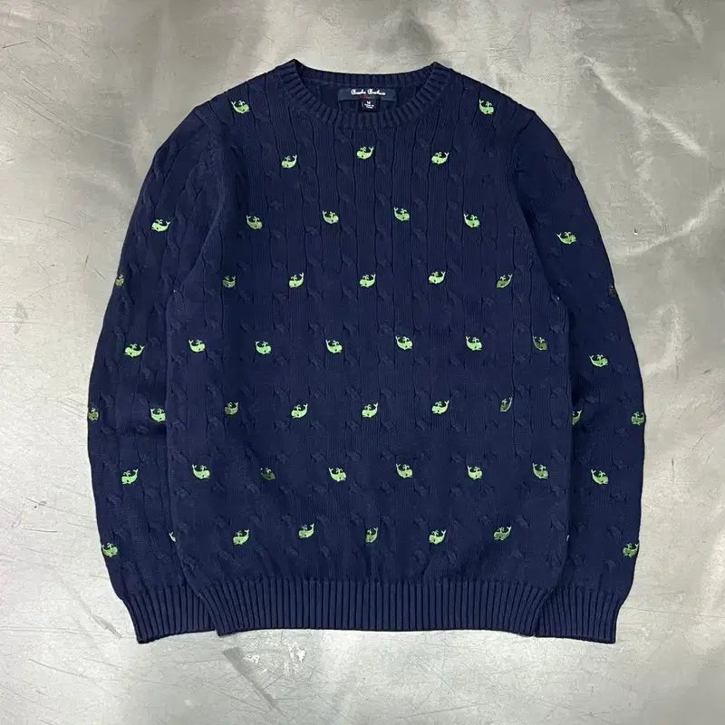 [BUNJANG] Brooks Brothers Embroidered Pattern Knit Sweater / 브룩스 브라더스 자수 패턴 니트 y16341