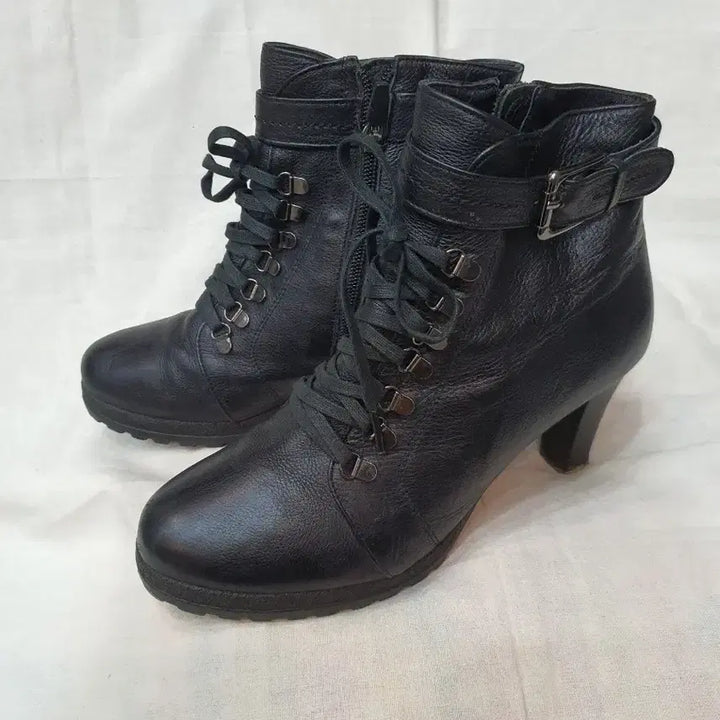 [BUNJANG] MISOPE Lace-Up Heel Boots 245mm / 블랙 레이스업 힐 부츠 미소페 245