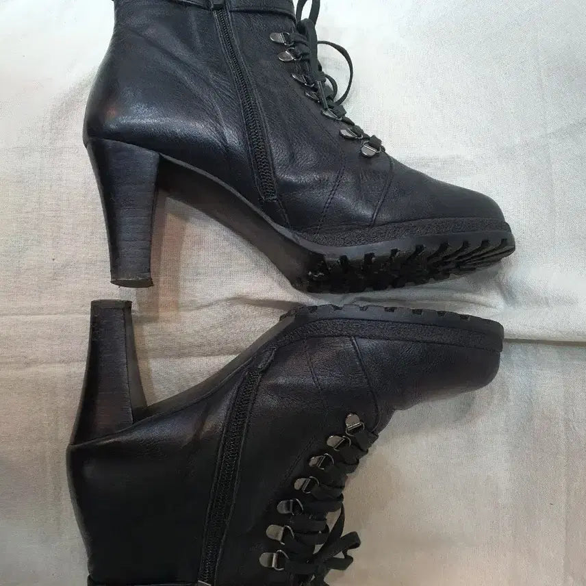 [BUNJANG] MISOPE Lace-Up Heel Boots 245mm / 블랙 레이스업 힐 부츠 미소페 245