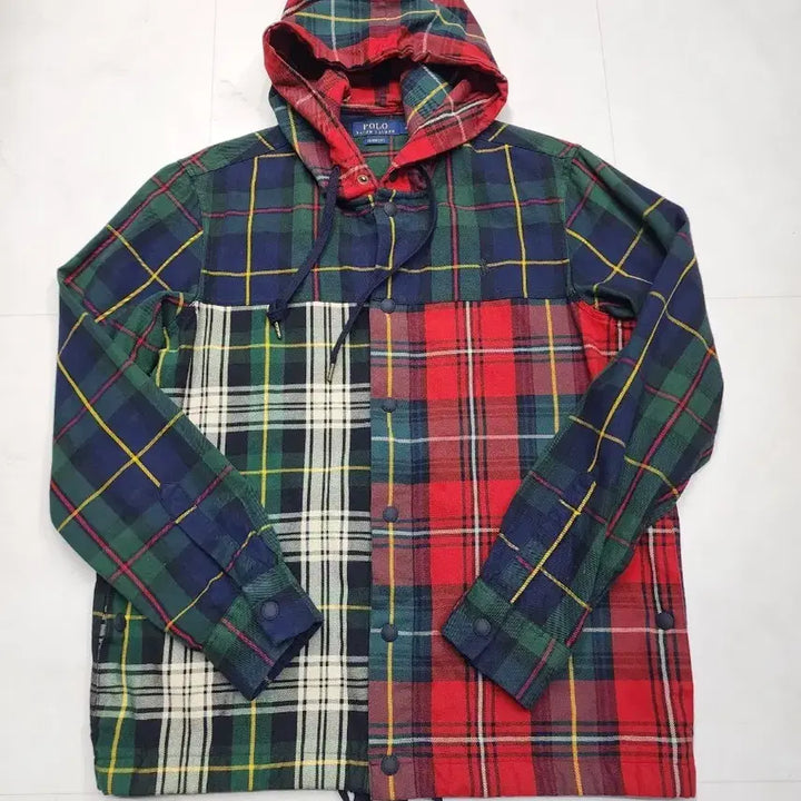 [BUNJANG] Polo Ralph Lauren Multi Check Hooded Shirt Jacket / 폴로 랄프로렌 멀티 체크 후드 셔츠 자켓 M95
