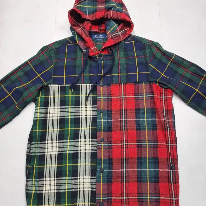 [BUNJANG] Polo Ralph Lauren Multi Check Hooded Shirt Jacket / 폴로 랄프로렌 멀티 체크 후드 셔츠 자켓 M95