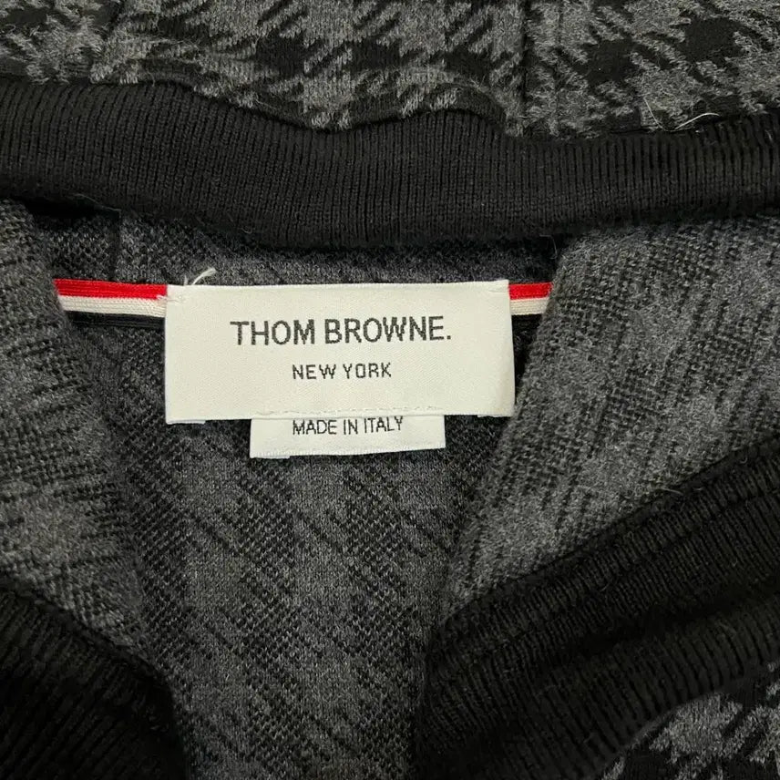 [BUNJANG] Thom Browne Check Jacquard Hooded Zip-Up (Size 3) / 톰브라운 체크 자카드 후드 집업 3