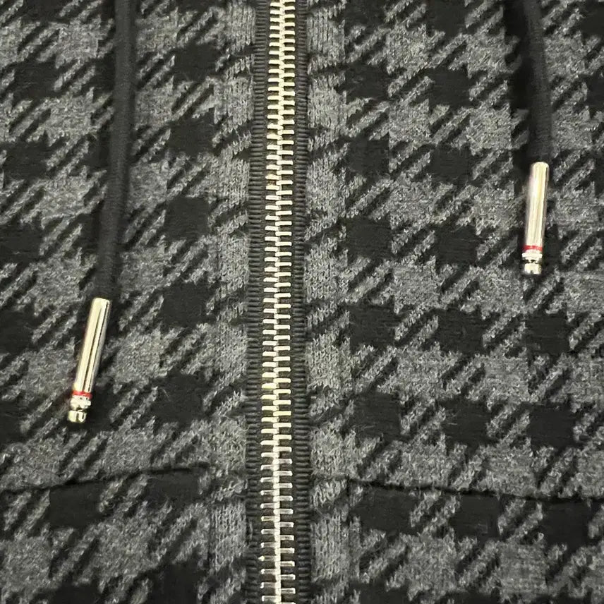 [BUNJANG] Thom Browne Check Jacquard Hooded Zip-Up (Size 3) / 톰브라운 체크 자카드 후드 집업 3