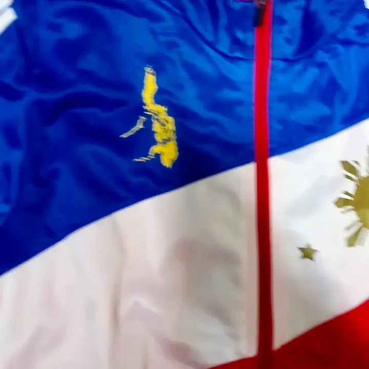 [BUNJANG] Adidas Philippines National Team Blue Red Track Top Jersey / 아디다스 필리핀 국대 블루 레드 사선 배색 트랙탑 져지 (실측90-95)